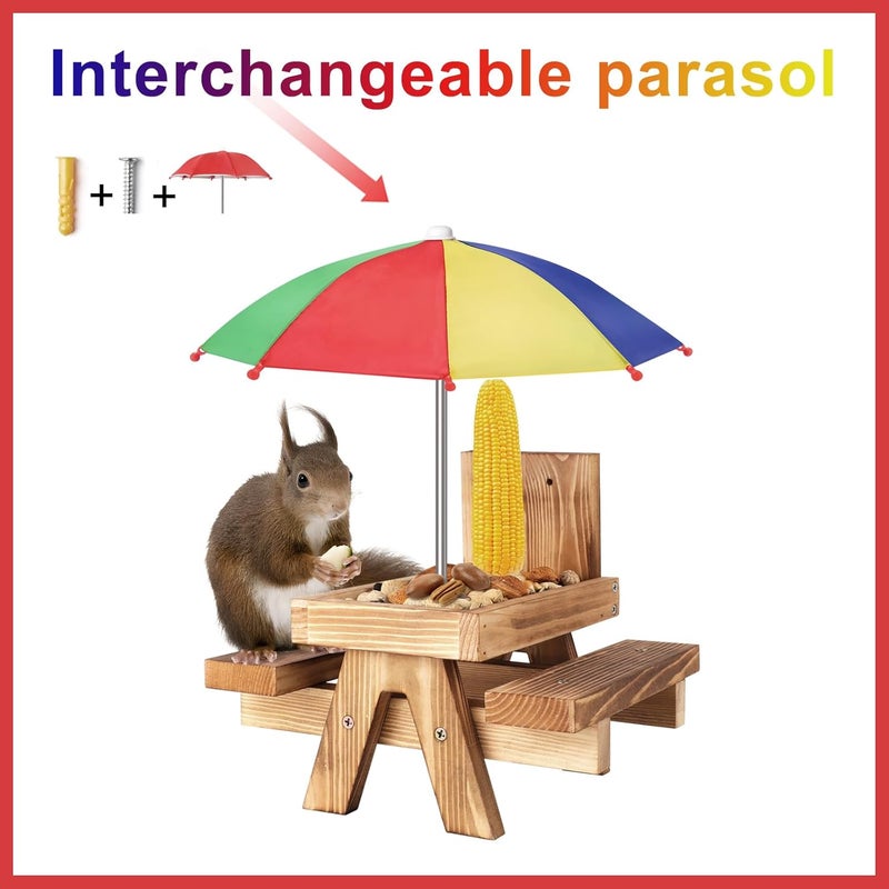 Gnodry Squirrel Picnic Table Feeder Replacement Mini Umbrella for Outside (Multiple Color 1) - Image 3